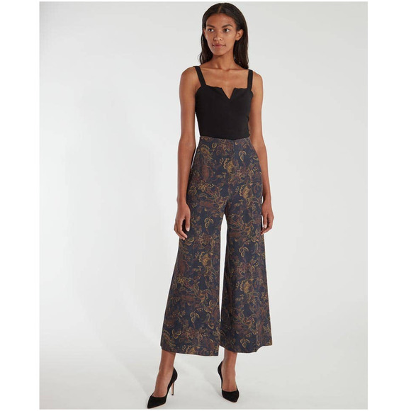 AMUR Pants - Amur Lewis Pants Wide Leg High Waisted Paisley Print Size 6 NEW